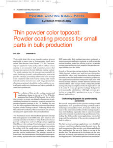 Thin powder color topcoat: Powder coating process for