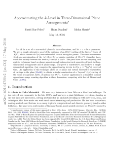 Approximating the k-Level in Three-Dimensional Plane