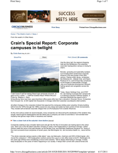 Crain`s Special Report: Corporate campuses in twilight