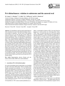 Ps 6 disturbances: relation to substorms and the auroral oval