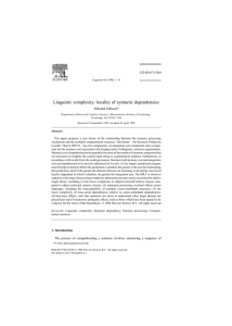 Linguistic complexity: locality of syntactic dependencies
