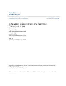e-Research Infrastructures and Scientific Communication