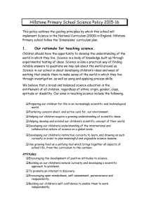 Hillstone Primary School Science Policy 2015-16