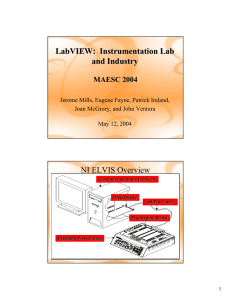 LabVIEW: Instrumentation Lab and Industry NI ELVIS Overview