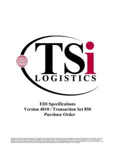 EDI Specifications Version 4010 / Transaction Set