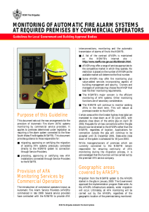 Monitoring of automatic fire alarm systems at required