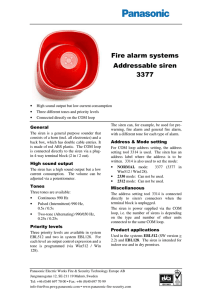 Fire alarm systems Addressable siren 3377