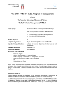 The DTU – TUM 1:1 M.Sc. Program in Management