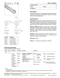 Specification sheets