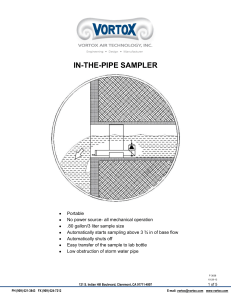 in-the-pipe sampler - Vortox Air Technology