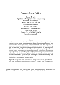 Plenoptic Image Editing - Department of Computer Science