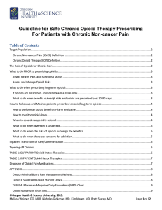 Guideline for Safe Chronic Opioid Therapy Prescribing For Patients