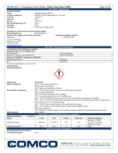 SD1003 Rev. F Aluminum Oxide (White) Safety Data Sheet (SDS
