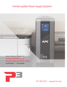 Uninterruptible Power Supply Systems - P3-Inc