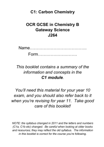 C1: Carbon Chemistry OCR GCSE in Chemistry B Gateway Science
