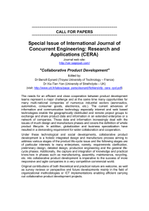 Special Issue of International Journal of Concurrent Engineering