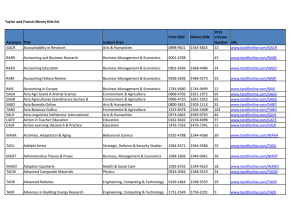 Taylor and Francis library title list 2015 Print ISSN Online ISSN