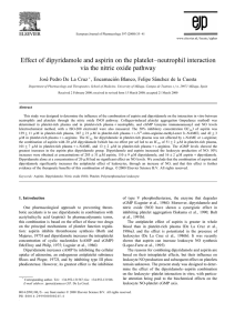 Effect of dipyridamole and aspirin on the platelet