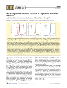 Halide-Dependent Electronic Structure of Organolead Perovskite