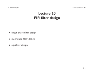 Lecture 10 FIR filter design