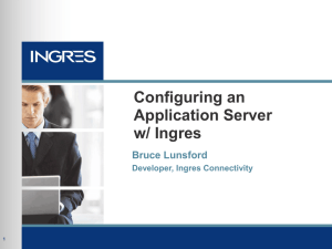 Configuring an Application Server with Ingres