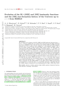 Evolution of the H $\ beta $+[OIII] and [OII] luminosity functions and