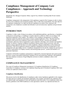 Compliance Management of Company Law Compliances