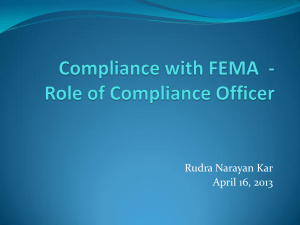 Compliance with FEMA- Role of Compliance Officer