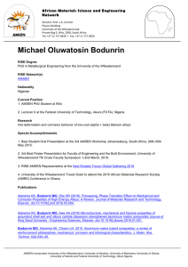 Michael Oluwatosin Bodunrin - University of the Witwatersrand