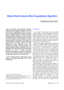 Sliced Multi-modulus Blind Equalization Algorithm