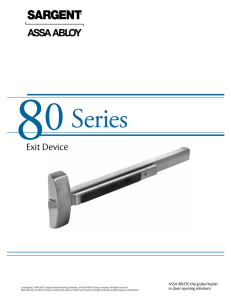 Sargent 80 Series Exit Devices Specifications