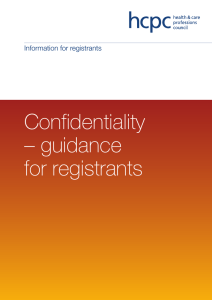 Confidentiality – guidance for registrants