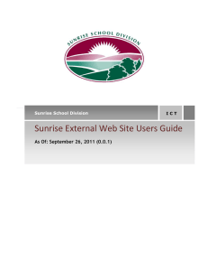 Sunrise External Web Site Users Guide