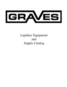 Lapidary Equipment and Supply Catalog