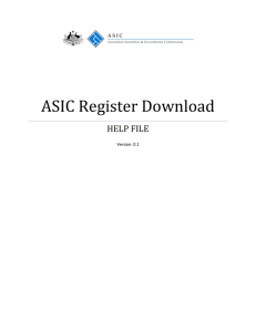 ASIC Register – Help File