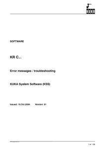 KR C... Error messages / troubleshooting KUKA System Software
