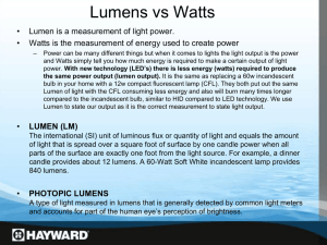 Lumens vs Watts - Zen Experiment
