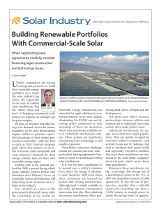 Building Renewable Portfolios With Commercial-Scale Solar
