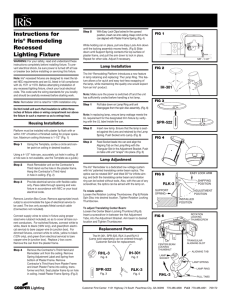 Instructions for Iris® Remodeling Recessed Lighting Fixture