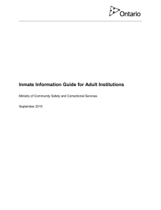 Inmate Information Guide for Adult Institutions