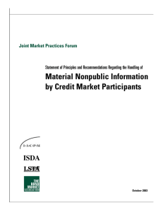 Material Nonpublic Information by Credit Market Participants