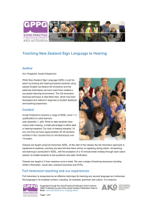 Teaching New Zealand Sign Language to Hearing