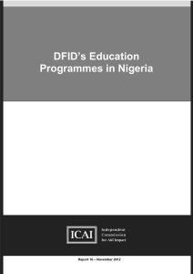DFID`s Education Programmes in Nigeria