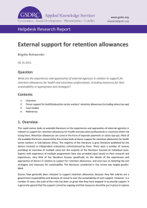 External support for retention allowances