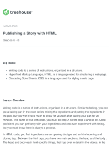 Publish a Story with HTML