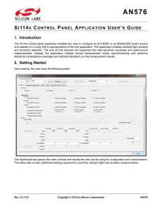 Si114x Control Panel Application User`s Guide -- AN576