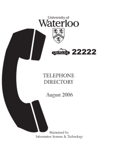 University of Waterloo Telephone Directory