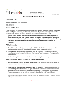Prior Written Notice for Part C - Minnesota Department of Education