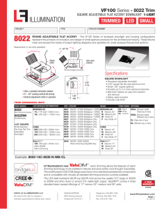 8022 Square Flat Trim Fixture - Adjustable - LED