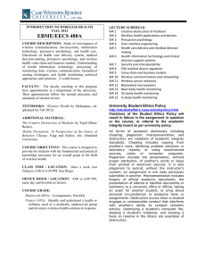 EBME-EECS 480A Syllabus - Case School of Engineering